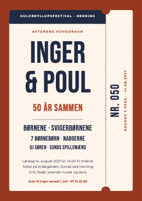 Guldbryllup — festivalbillet med line-up