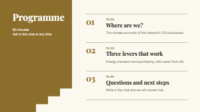 Page 2 of Green transition webinar — the gold staircase