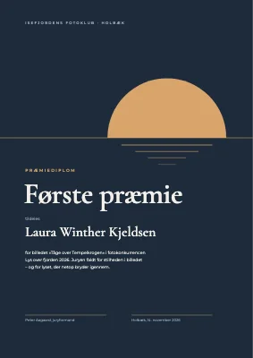 Præmiediplom — fotokonkurrence