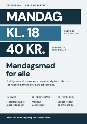Fællesspisning — mandagsmad for alle