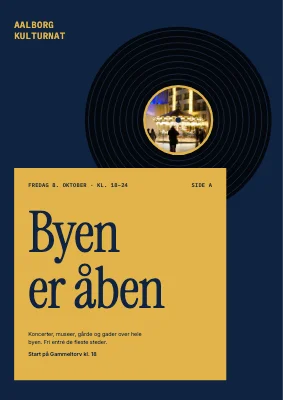 Kulturnat med vinylplade — plakat