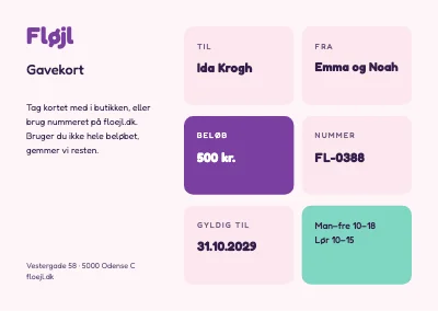 Side 2 af Gavekort — tøjbutik