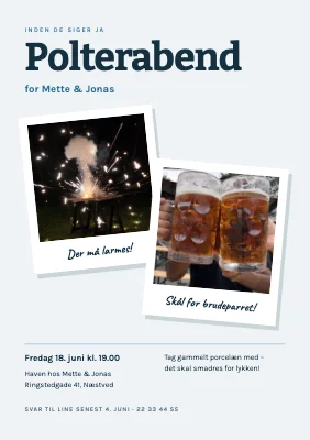 Polterabend i haven — polaroids