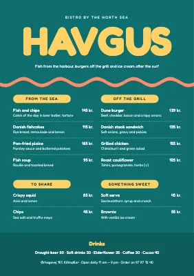 North Sea bistro menu