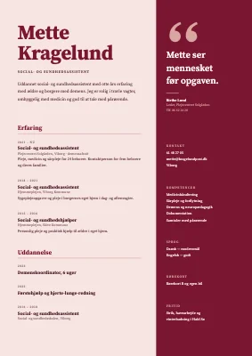 CV til social- og sundhedsassistent