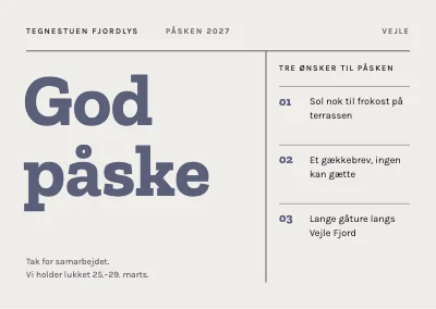 Påskekort fra virksomheden — tre ønsker