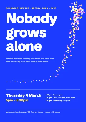Founders’ meetup with a growth curve — poster