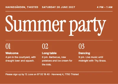 Summer party in Thisted — programme