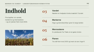 Side 2 af Bæredygtigt landbrug — marken og Sundet