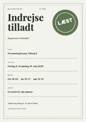 Bogmesse — indrejse tilladt, Klitmøller