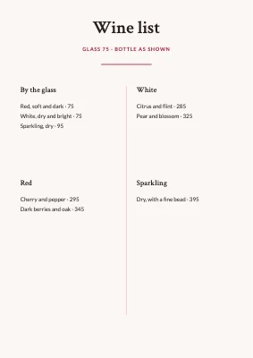 Wine list