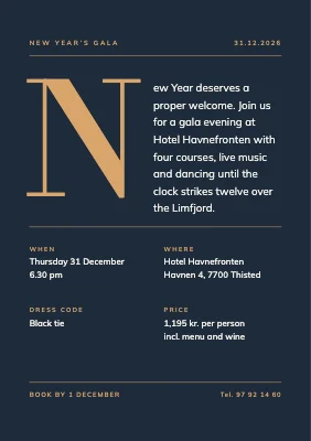 New Year’s gala with a gold initial