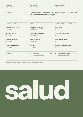 Page 2 of Tapas bar — tapas and wine menu