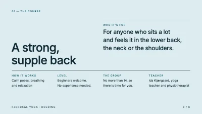 Page 3 of Yoga course — yoga for your back