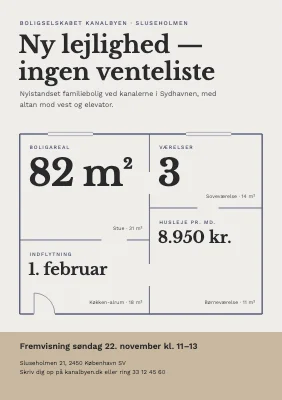 Boligforening — ledig lejlighed uden venteliste