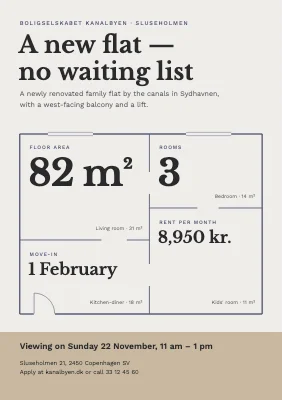 Housing association — flat to let, no waiting list