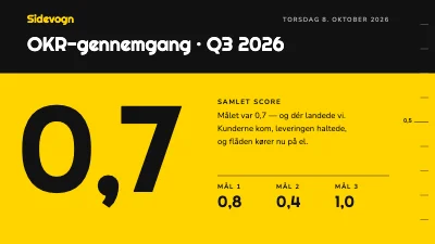 OKR-gennemgang — kvartalets mål og resultater