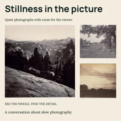 Stillness in the picture · Three steps