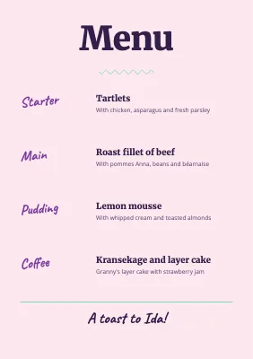 Page 2 of Confirmation menu — pastel polaroids