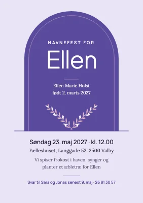Navnefest — velkommen til Ellen