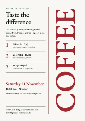 Coffee cupping — three origins