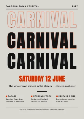 Carnival — the title in three layers