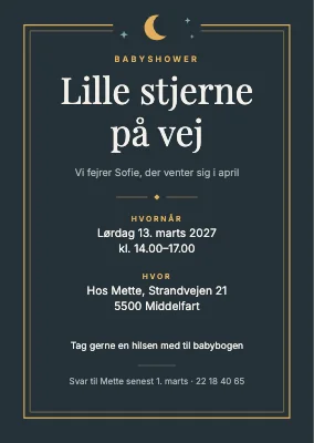 Babyshower — lille stjerne på vej
