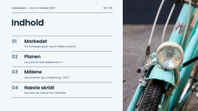 Side 2 af Go-to-market-plan — lancering af cykelservice
