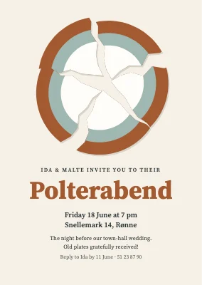 Polterabend — cut-paper broken plate