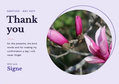 Confirmation thank-you card — magnolia circle