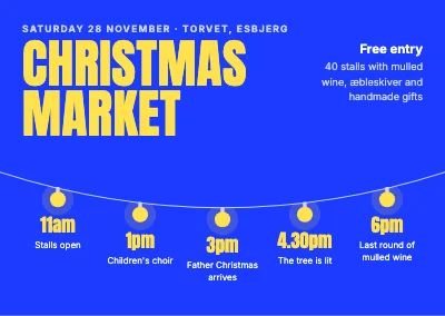 Christmas market — the day’s programme