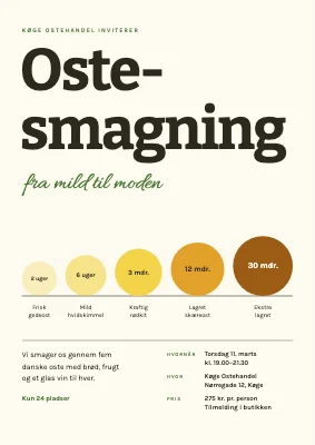 Ostesmagning i Køge — fra mild til moden