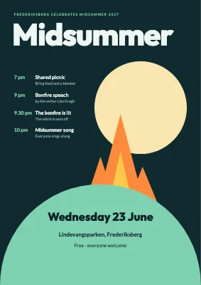 Midsummer Eve — bonfire in the park