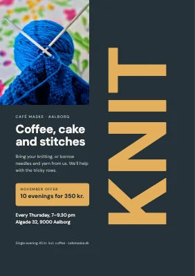Knitting café — punch card