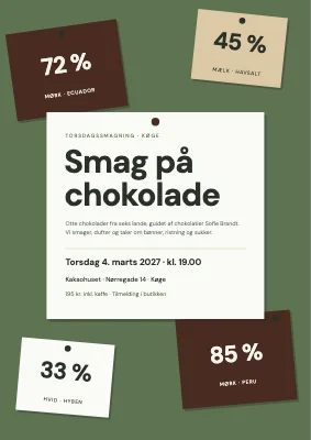 Chokoladesmagning — smagekort på væggen
