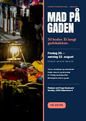 Streetfoodfestival — madbod og menutavle