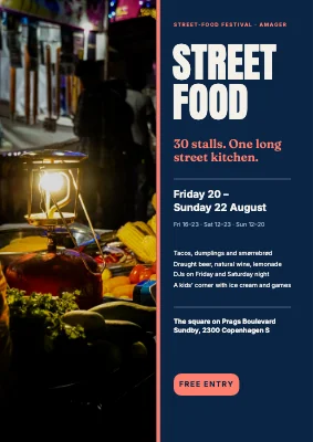 Street-food festival — stall and menu board