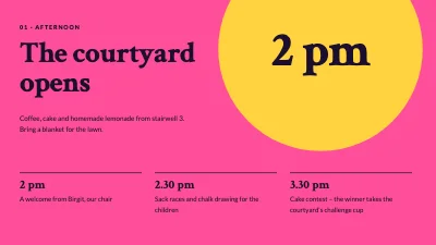 Page 3 of Courtyard summer party — the day’s programme