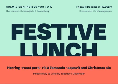 Christmas lunch — giant type