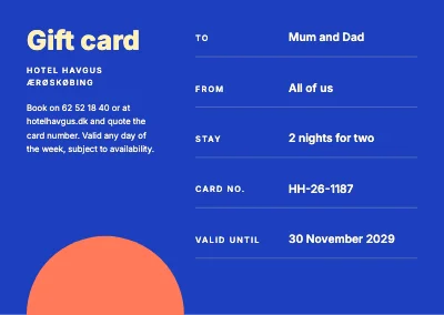 Page 2 of Gift card — hotel stay