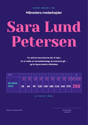 Månedens medarbejder — bowlingcenter