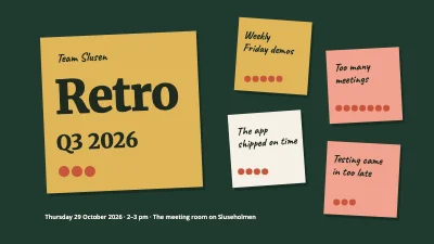 Retrospective — the team retro board