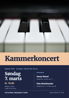 Kammerkoncert — klavertrio i Tønder