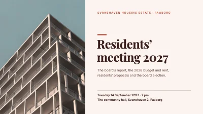 Residents’ meeting — housing estate