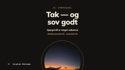 Side 7 af Foredrag om søvn — Sov på det