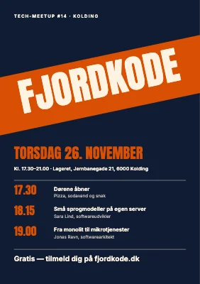 Tech-meetup — talks, pizza og netværk