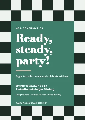 Non-confirmation party — chequered flag