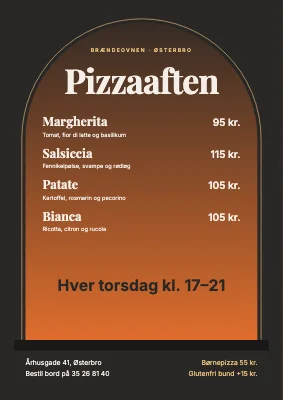 Pizzaaften med ovnbue — plakat