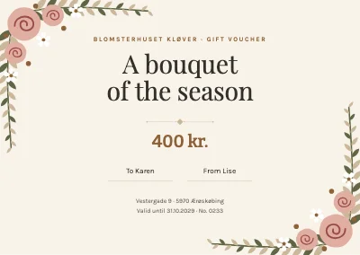 Florist gift voucher — a bouquet of the season