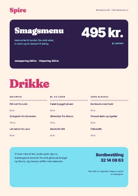 Side 2 af Vegansk restaurant — menukort i farver